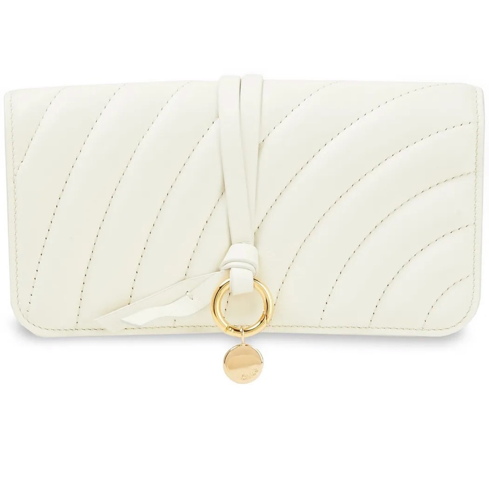 **discounting until 11/25  - New Chloe Alphabet Leather Wallet Natural White